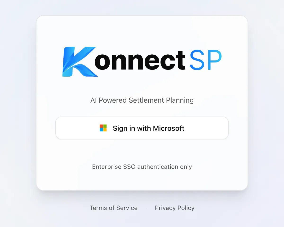KonnectSP sign-in page with the Sign in with Microsoft button